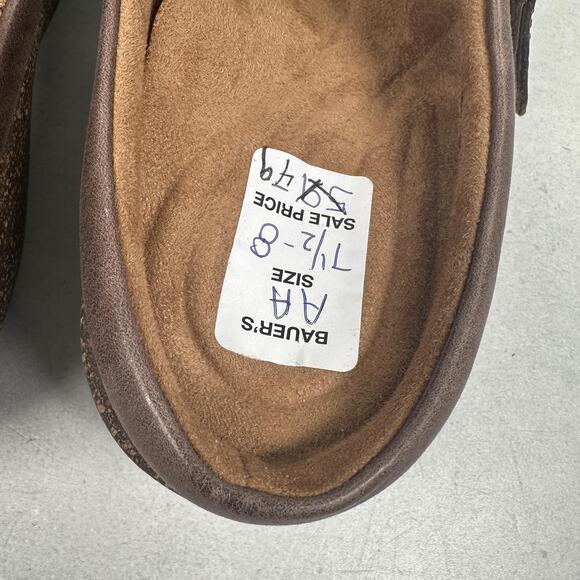 Aetrex Clog Shoes Womens Size 8 Brown Leather Braided Buckle Slip On Comfort - Picture 7 of 14